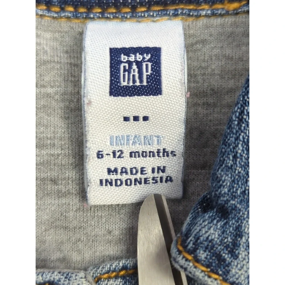 Baby Gap 6-12‎ months denim blue jean jacket gray lined vintage 2005